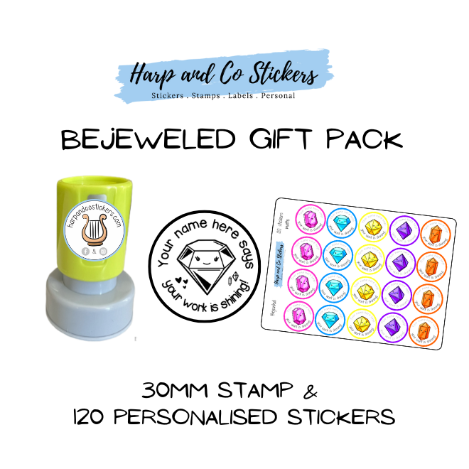 Gift Pack 30mm Stamp + 120 Stickers - Bejeweled