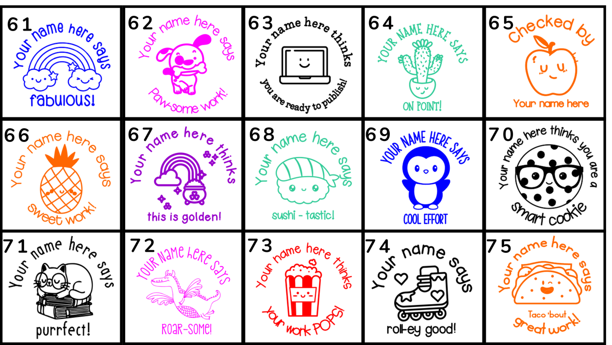 Clearance Personalised Stamps (Multiple Sizes)