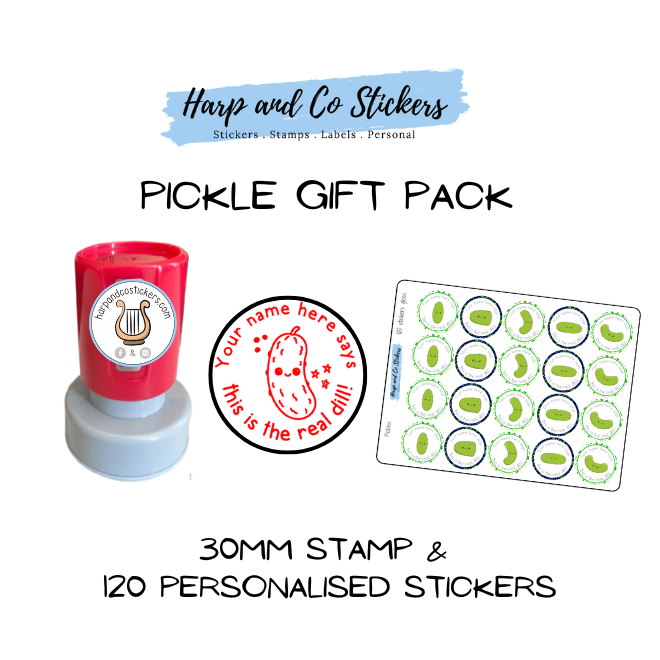 Gift Pack 30mm Stamp + 120 Stickers - Pickles