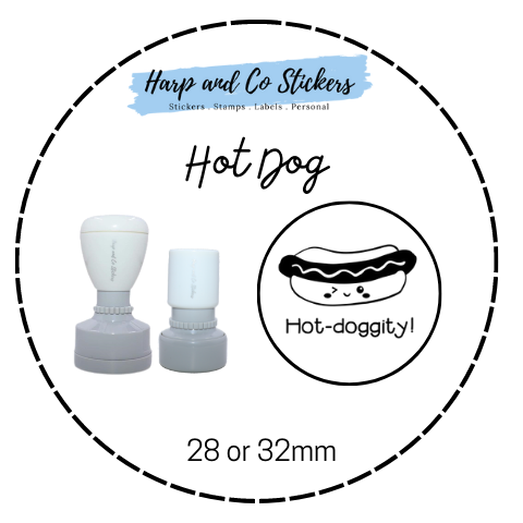 28 or 32mm Round Stamp - Hot Dog