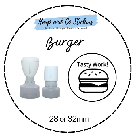 28 or 32mm Round Stamp - Burger