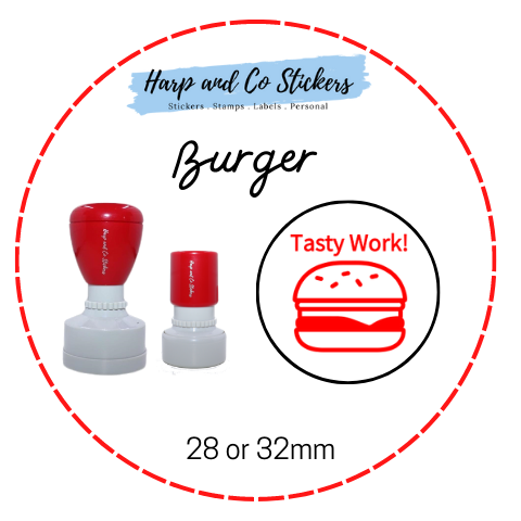 28 or 32mm Round Stamp - Burger