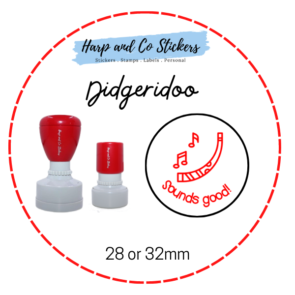 28 or 32mm Round Stamp - Didgeridoo