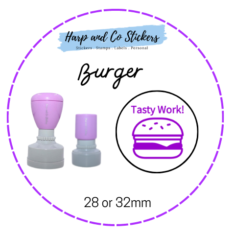 28 or 32mm Round Stamp - Burger