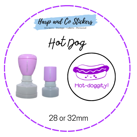 28 or 32mm Round Stamp - Hot Dog