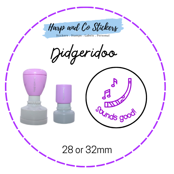 28 or 32mm Round Stamp - Didgeridoo