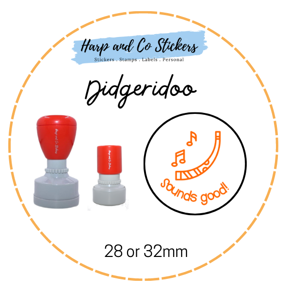 28 or 32mm Round Stamp - Didgeridoo