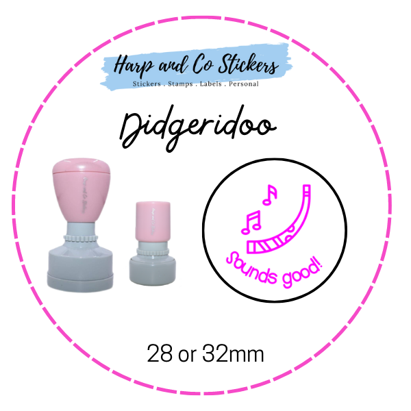 28 or 32mm Round Stamp - Didgeridoo