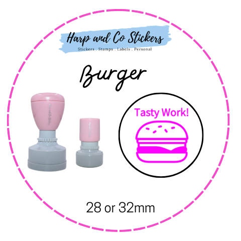 28 or 32mm Round Stamp - Burger