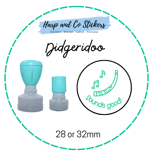 28 or 32mm Round Stamp - Didgeridoo