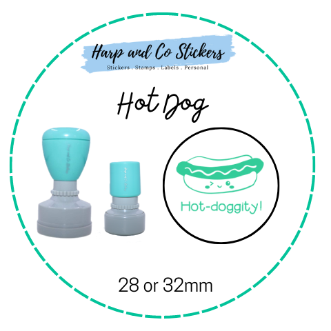 28 or 32mm Round Stamp - Hot Dog