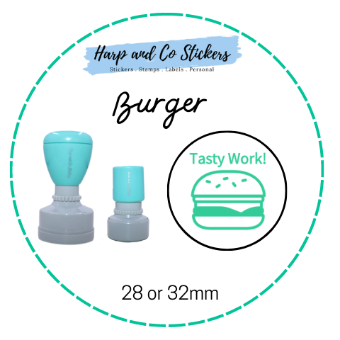 28 or 32mm Round Stamp - Burger