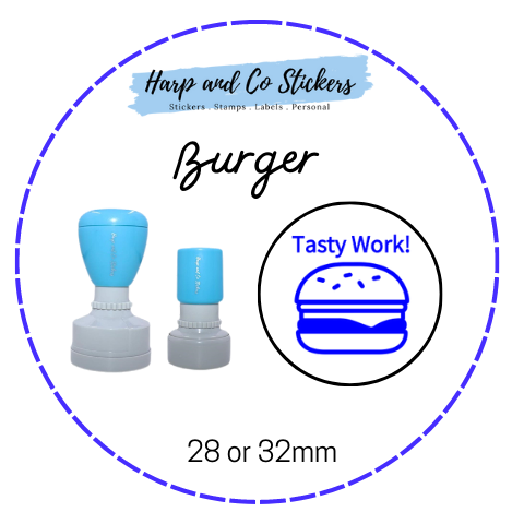 28 or 32mm Round Stamp - Burger