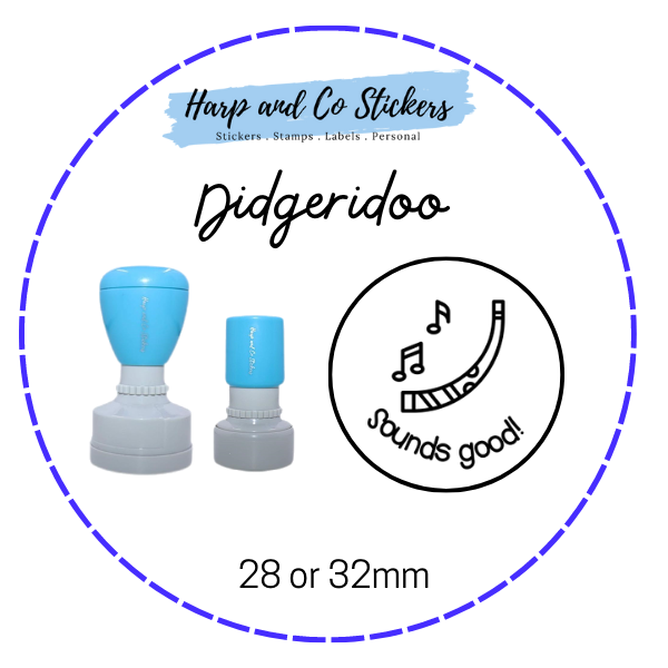 28 or 32mm Round Stamp - Didgeridoo