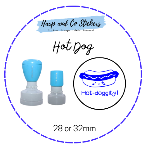 28 or 32mm Round Stamp - Hot Dog